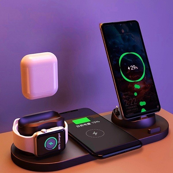 Wireless 6-In-1 Charging Dock Station